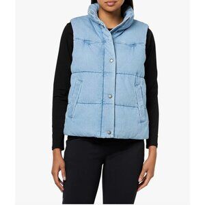 Levi's Vest New Women's Medium Western Stand Collar Blue Puffer
